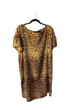 Joe Fresh Leopard Print Midi Dress - Yellow Brown